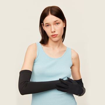 US Stock Sunscreen Gloves Summer-Long Outdoor Anti-Ultraviolet Arm Guard UPF 50+
